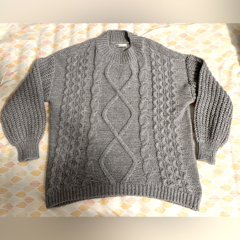 Casual oversized crew neck sweater
